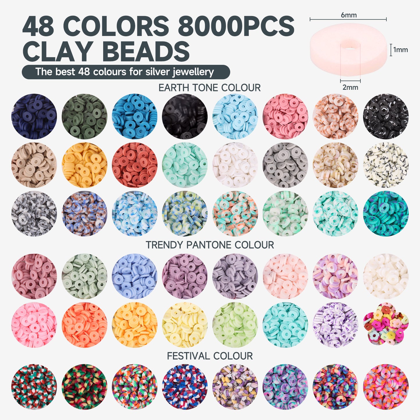 Clay Beads Silver Bracelet Making Kit 3 Boxes, Beads for Silver Jewelry Making, Letter Bead with Cross Charm, Silver Earrings and Elastic String, Friendship Bracelet for Women, Birthday Gifts for Women Girls